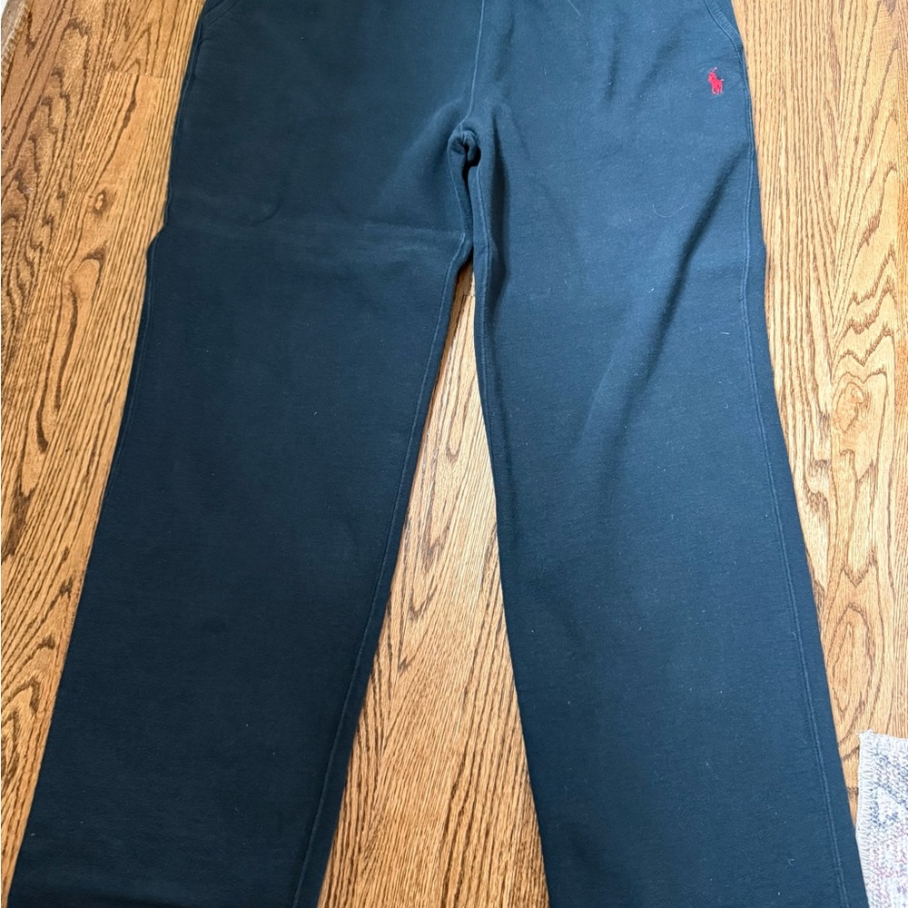 Polo by Ralph Lauren Men’s  Black Jogger Sweatpants with Red Logo